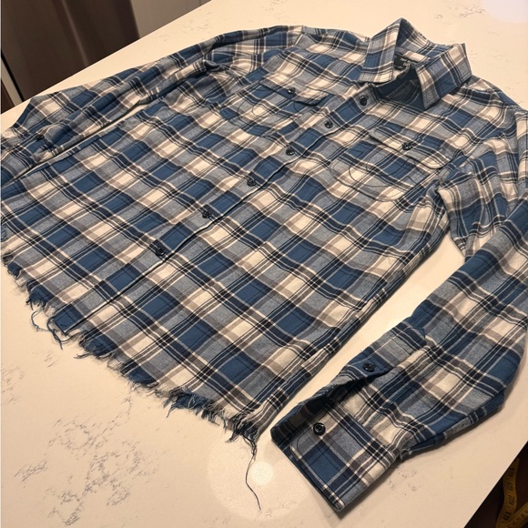 True religion brand jeans distressed flannel button down shirt - Picture 9 of 12